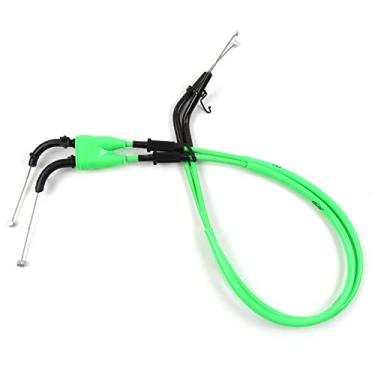 Imagem de zurio Cabo de aceleração para Kawasaki Ninja ZX10R ZX-10R 2016-2017 linha de fio inoxidável e acessórios de reposição de motocicleta de borracha verde