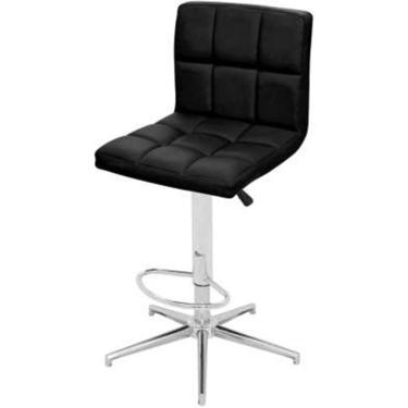 Imagem de Banqueta Gomos Recife Base Estrela Cor Preta - 23542