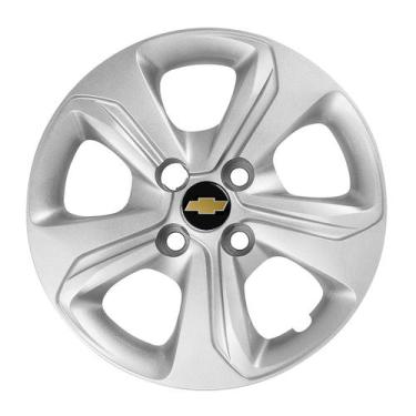 Imagem de Calota 376cb-pta aro 14 cb cubo baixo prata + emblema resinado gm/chev