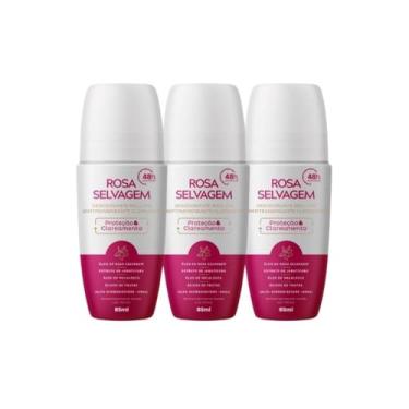 Imagem de Kit 3 Un Desodorante Roll-on Clareador Rosa Selvagem 85ml
