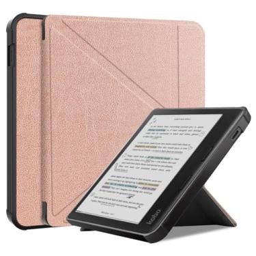 Imagem de Kepuch Custer Capas para Kobo Libra Colour 2024 / Libra 2 2021,Couro-PU Bolsas Estojos - Rose Ouro