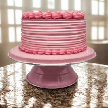 Imagem de Suporte Bailarina para Bolo Nº 30 Rosa Bebe – Base Giratória Profissional para Decoração de Bolos e Confeitaria