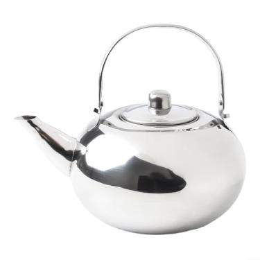 Imagem de Chaleira, fogão, assobio, bule clássico, bule de chá de aço inoxidável para fogão, chaleira de aço inoxidável, cabo resistente ao calor, fogão, acampamento, cafeteira (18 cm)