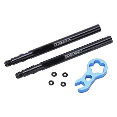 Imagem de Kit de Extensor de Válvula de Liga de Alumínio Com Alta Força, Cor Brilhante, Design de Vedação Dupla, Compacto e Leve, 2 Extensores, 4 Arruelas, Chave Inglesa Multi -funcional,