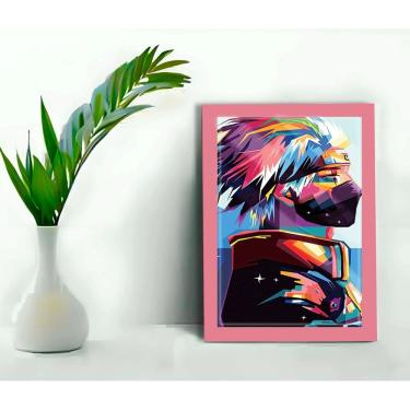 Imagem de Quadro Decorativo kakashi Pop Art Escritório +Vidro 33x25 A4