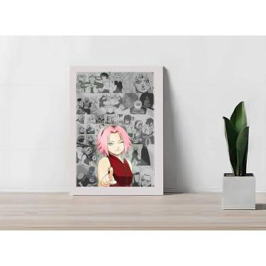 Imagem de Quadro Decorativo Sakura Haruno C/ Moldura e Vidro 33x25 cm
