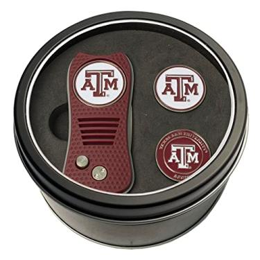 Imagem de Team Golf NCAA Texas A&M Aggies Conjunto de 2 marcadores de bola de estanho para presente com ferramenta retrátil e 3 marcadores magnéticos de dupla face, design patenteado de pino único, causa menos danos aos verdes
