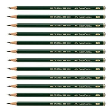 Imagem de Lápis Faber Castell, lápis de grafite Castell 9000 Art, lápis de grafite preto 7B para escrever, sombrear, esboçar, desenhar, artista, lápis de material escolar - pacote com 12 (7B)
