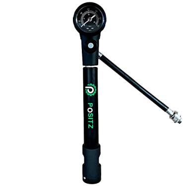 Imagem de Positz Bomba de choque de suspensão de alta pressão MTB (máximo de 300 PSI) para garfos de mountain bike e sistemas de suspensão traseira com bocal de fácil fixação para máxima pressão