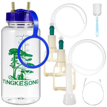 Imagem de Yardwe Máquina de ordenha manual para vacas e cabras, ordenhador de vaca portátil leve com bomba de bico único e bomba manual a vácuo, fácil de limpar