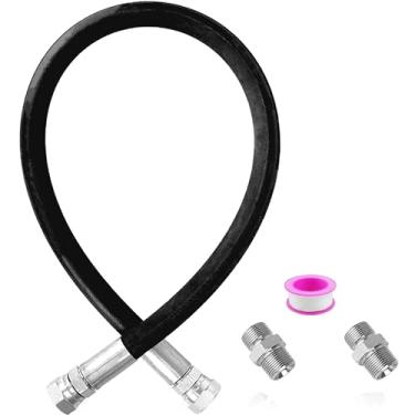 Imagem de KWEOTUGO Mangueira jumper compressor de 3/10.2 cm x 50.8 cm de comprimento NPT 700 PSI alta temperatura 160 °C, ambos os lados giram livremente