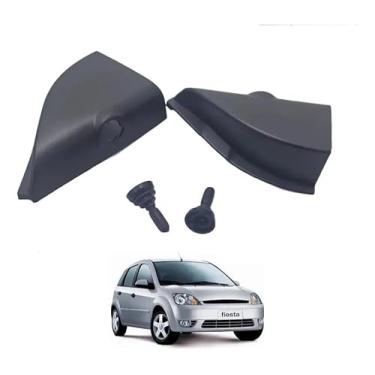 Imagem de Par Moldura Interna Retrovisor Fiesta 2002 2003 2004 2005 2006 2007 2008 2009 2010 2011 2012 2013 2014 + 2 Pino Manual