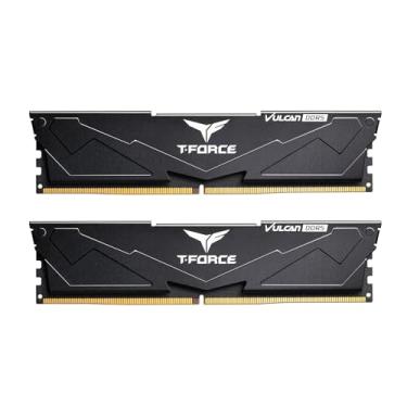 Imagem de TEAMGROUP T-Force Vulcan DDR5 64GB (2x32GB) 6000MHz (PC5-48000) CL38 Intel XMP 3.0 & AMD Expo Módulo de memória de desktop compatível Ram Preto FLBD564G6000HC38JDC01