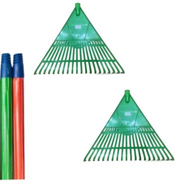 Imagem de Conjunto de 2 Rastelos Plásticos com Cabos, Verde, para Jardim