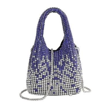 Imagem de GJHFCXSO Bolsa De Luxo com Strass Para Mulheres, Bolsas e Bolsas De MãO Com Strass Brilhantes e Gradientes, Bolsa de Noite,Purple