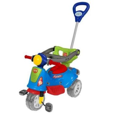 Imagem de Triciclo Infantil Passeio e Pedal Avespa Colorido - Maral, Azul Claro 