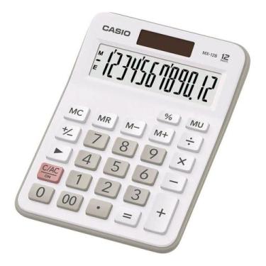 Imagem de Calculadora Casio De Mesa Pequena 12 Digitos Branca Mx12bw Branco