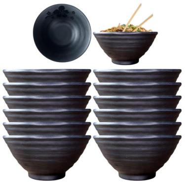 Imagem de Kit 24 Tigelas Japonesas 300ml Bowl Oriental Melamina Preto - Best