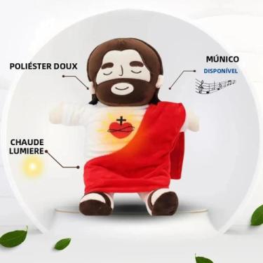 Imagem de Brinquedo De Pelúcia Para Bebê Jesus Boneca Com Música De Quatro Engre