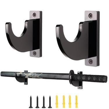 Imagem de WEITELAI Suporte de Parede para Sabre de Luz, Pacote com 2 Unidades, Suporte de Parede Katana Em Acrílico Preto, Suporte de Parede para Espada de Samurai, Suporte para Sabre de Luz para Parede, Suport