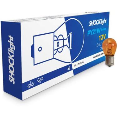 Imagem de Lâmpada 1056 12v 21w bau15s 01 polo ambar - SHOCKlight