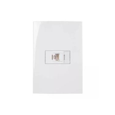Imagem de Conjunto Margirius 4x2 1 Tomada Rede RJ45 CAT5e Sleek, Branco