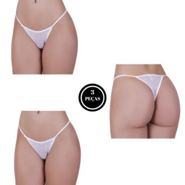 Imagem de Kit 3 Calcinha Fio Tanga Tule Transparente - c3 KIT 3 LUANA - TERRA E 