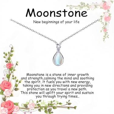 Imagem de Colar de pedra da lua New Beginnings, presentes para mulheres, divórcio, despedida, colega de trabalho, despedida de trabalho, presentes de cura para ela