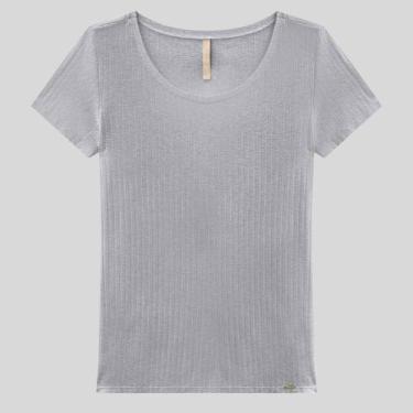 Imagem de Blusa manga curta canelada - LUNENDER, Cinza, G