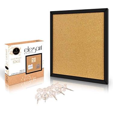 Imagem de Elegant Boards Quadro de avisos de cortiça 30,5 x 30,5 cm, quadros modernos com moldura preta para casa e escritório (ferragens e modelo incluídos)