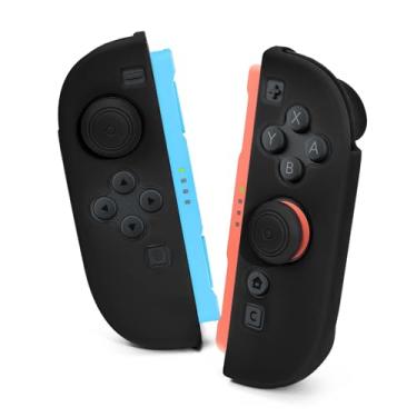 Imagem de DLseego Capa protetora para Nintendo Switch 2 Joy Con Controllers, 1 par de capa de TPU de silicone macio portátil de substituição capa de cor pura adequada para modelo 2025 Joy Cons - Preto
