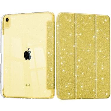 Imagem de Lepeoac Capa brilhante para iPad Air de 11 polegadas (M3 2025/M2 2024) 6ª geração/iPad Air 10,9 polegadas 2022 2020 Air 5ª/4ª geração, porta-lápis Buit in com tampa traseira transparente com glitter