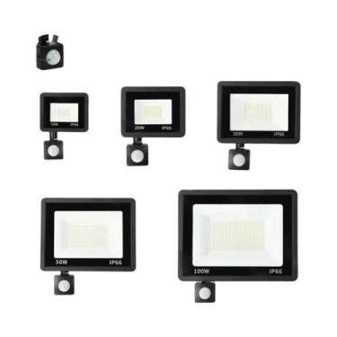Imagem de Refletor LED Externo Com Sensor De Movimento PIR, Luz Branca, IP66 À P