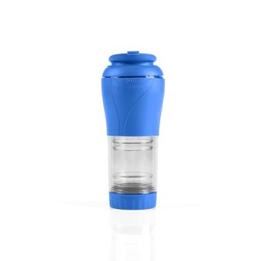 Imagem de Cafeteira Portátil Pressca 350ml – Preparo Rápido de chá e café Sem Filtro Descartável | Ideal para Viagens, Escritório e Casa | Livre de BPA - Cor: Azul