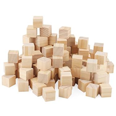 Imagem de LEXININ 300 Peças De Cubos Madeira Pequenos 3/4", Blocos Natural Inacabada 2 Cm, Quadrados Em Branco Para Artesanato, Projetos Diy