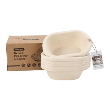 Imagem de Cesta de 21 cm à prova de pão com forros Sourdough Banneton para assar pão (6)