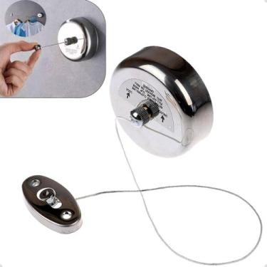 Imagem de Varal Retrátil Aço Inox De Parede 3,1 Metros Banheiro Apartamento Cor 