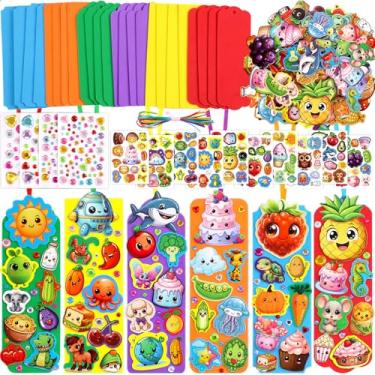 Imagem de Kits de artesanato de verão, kit de marcadores de livro de espuma, artesanato, frutas, doces, enfeites de sol, adesivos para crianças, atividades em sala de aula, recompensas, lembrancinha de festa