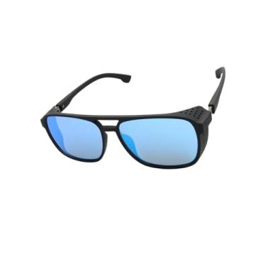 Imagem de Óculos de Sol Quadrado Steampunk Retrô Vintage Premium Proteção UV400 em Acetato Italiano Estilo Clássico Moderno Unissex Masculino Feminino - Modelo Leblon - Cacife Brand (Azul Espelhado)
