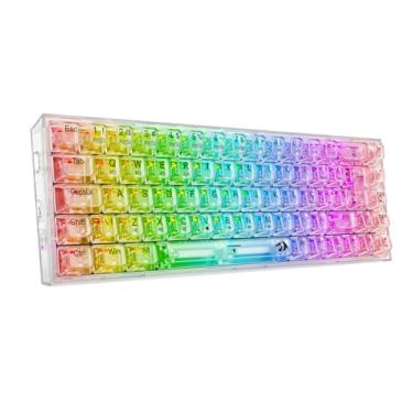 Imagem de Teclado Gamer Redragon Castor Pro RGB Transparente 65% Switch Crystal K631CT-RGB-PRO