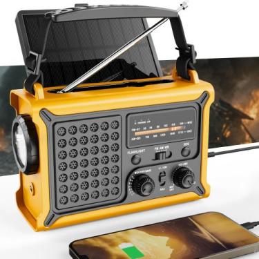 Imagem de Somente rádio meteorológico de emergência com energia solar e de maniv
