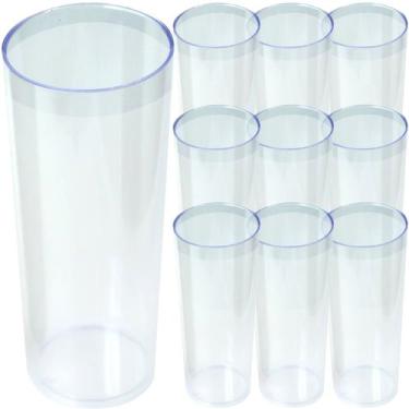 Imagem de 12 Copo Long Drink festa Transfer Laser Lembrancinha Incolor - JLK PLA