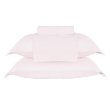 Imagem de Buddemeyer Jogo de Cama Super King Soft Cotton 100% Algodão Rosa 4 Peças