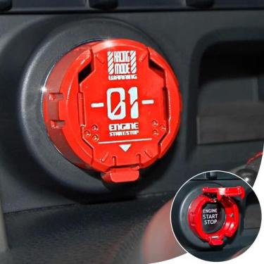 Imagem de Tampa do botão de partida Tybasthe Metal Mecha Car Red