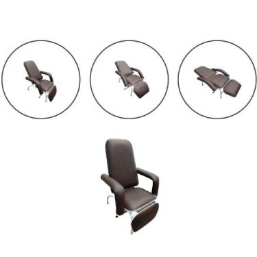 Imagem de Poltrona Hospitalar Descanso e Acompanhante Standard Reclinável Marrom
