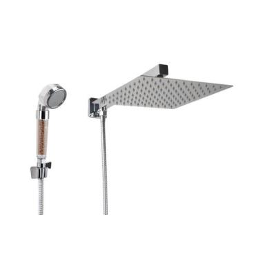 Imagem de Ducha Inox 304 25 cm c/ Ducha de Mão ABS com Esferas Ionizantes - AMG 