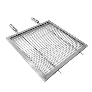 Imagem de Grelha Uruguaia Aramada 50X50 Reforçada De Churrasco Em Inox - Bem Gri