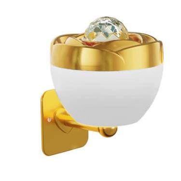 Imagem de Fockety Arandelas de Parede, Rotação 360°, Luminária de Parede LED RGB Mood com Controle Remoto, 2 em 1, Luz Noturna Touch e Projetor Recarregável a Pilhas para Quarto, Varanda (Ouro)