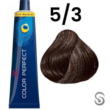Imagem de Wella Perfect Color 5/3 Castanho Claro Dourado Rich Naturals 60ml, UNI