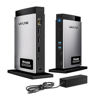 Imagem de WAVLINK Estação de ancoragem para laptop com tela tripla (8K/Dual 4K), USB C Dock 125W PD3.1 Pass-Through, 2 DP, HDMI, Ethernet, SD/TF, para Windows, Macbook M1/M2/M3/M4